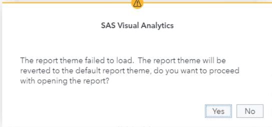 the report theme failed to load