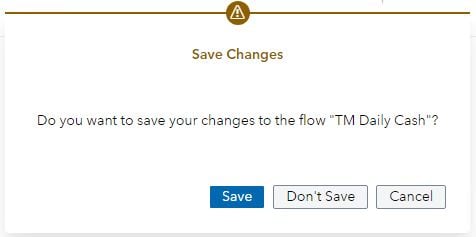 Save Changes pop-up window
