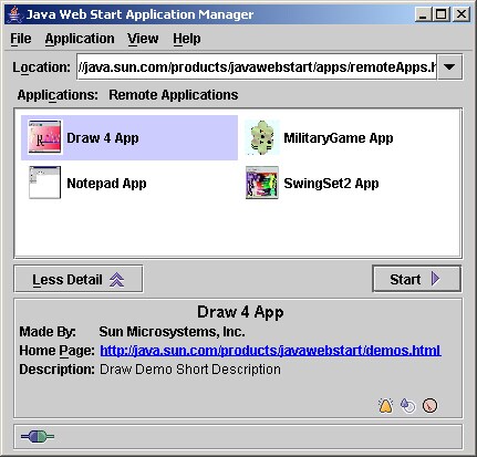 Java Web Start 1.4 Window