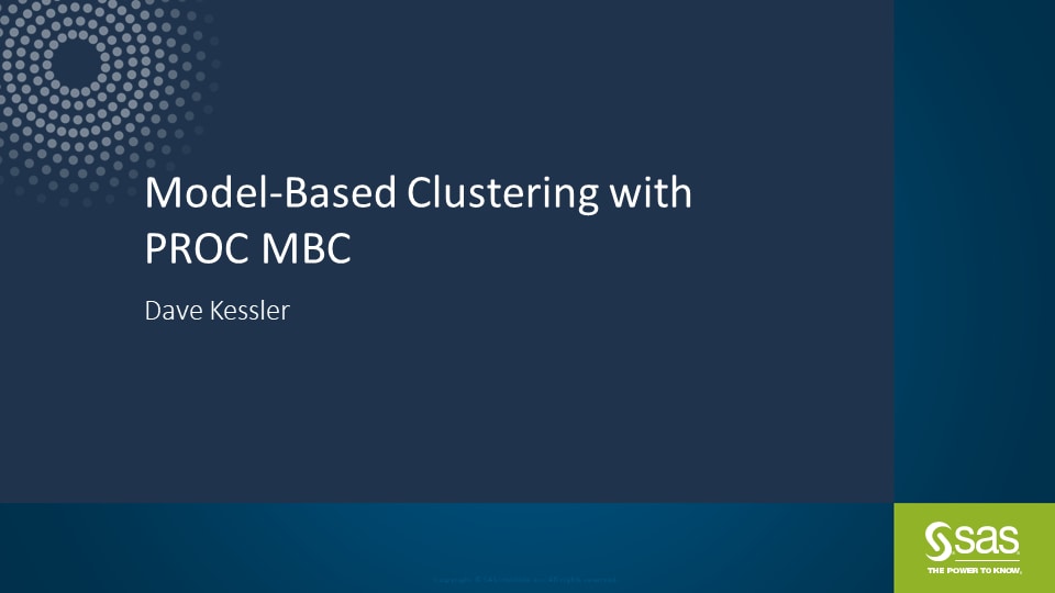 Model-Based Clustering with PROC MBC