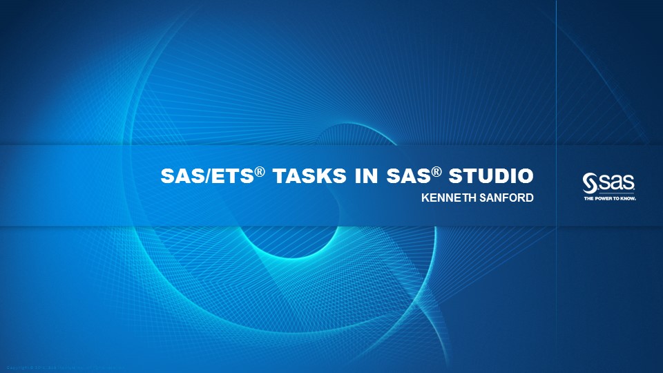 SAS/ETS Tasks in SAS Studio