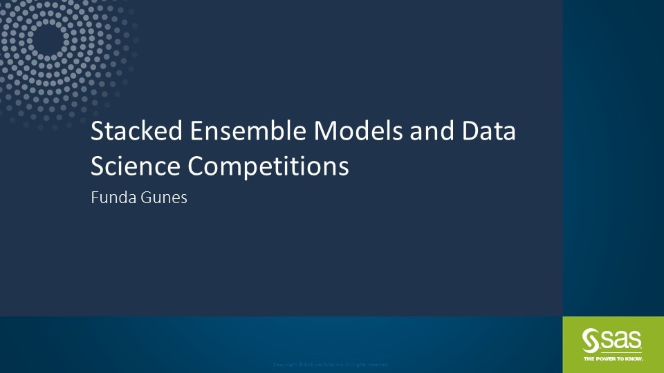 Stacked Ensemble Models and Data Science Competitions