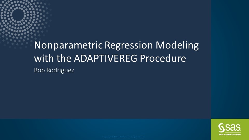Nonparametric Regression Modeling with the ADAPTIVEREG Procedure