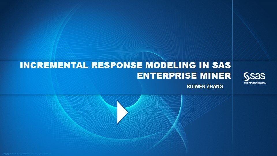 Incremental Response Modeling in SAS Enterprise Miner