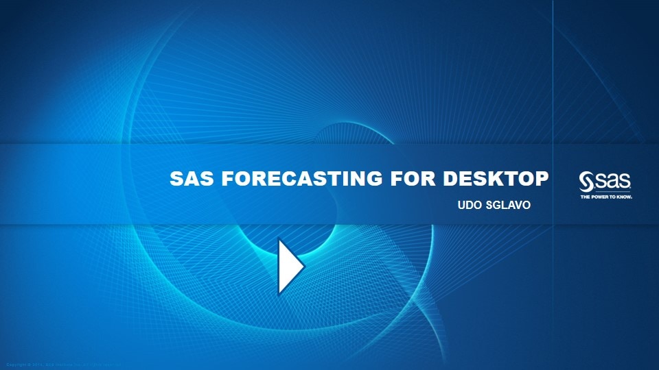 SAS Forecasting for Desktop