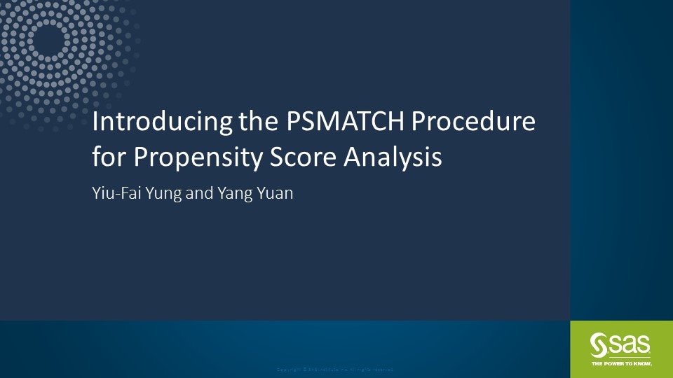 Introducing the PSMATCH Procedure for Propensity Score Analysis 