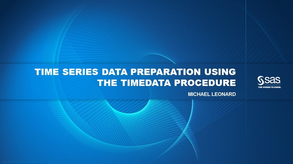 Time Series Data Preparation Using the TIMEDATA Procedure