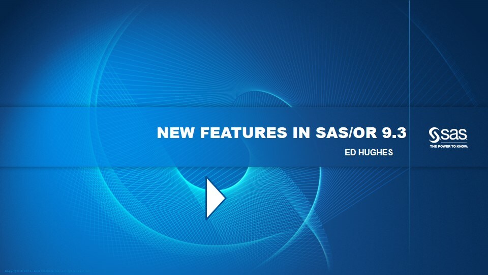 New Features in SAS/OR 9.3