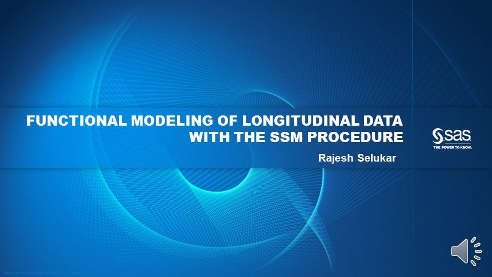 Functional Modeling of Longitudinal Data with the SSM Procedure