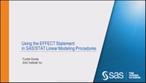 Using the EFFECT Statement in SAS/STAT Linear Modeling Procedures