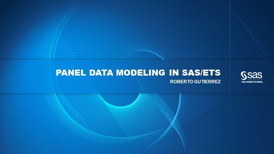 Panel Data Modeling in SAS/ETS