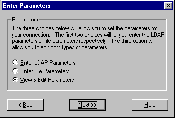 Enter Parameters window