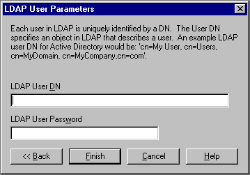 LDAP User Parameters window