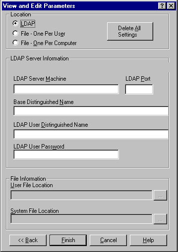 View and Edit Parameters window