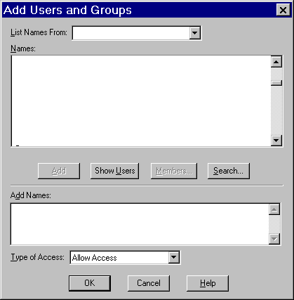 Add Users and Groups dialog