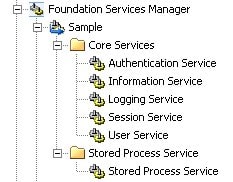 Foundation Services Manager's navigation tree snapshot