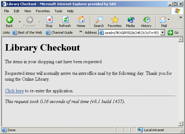Library Checkout Page