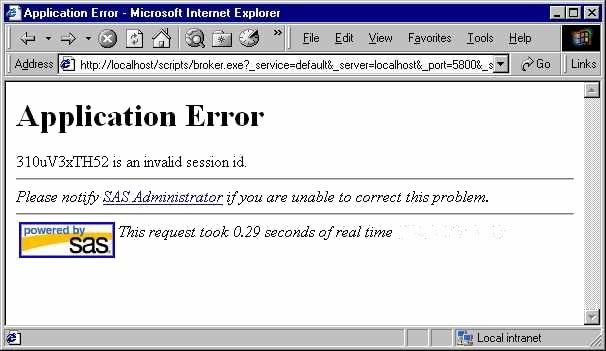Invalid Session Page