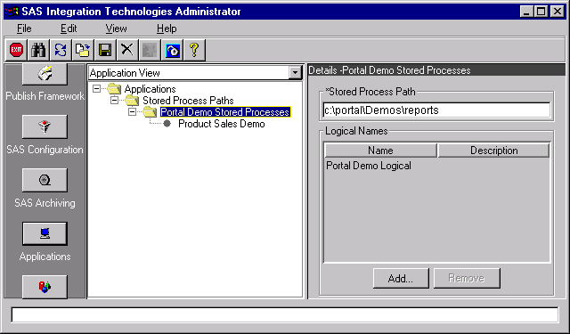IT Admin screen; Stored process detail