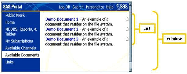 Available Documents window