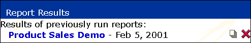 Report Results window