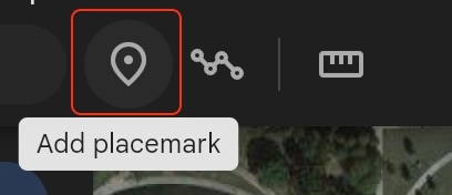 Screenshot: Add Placemark button