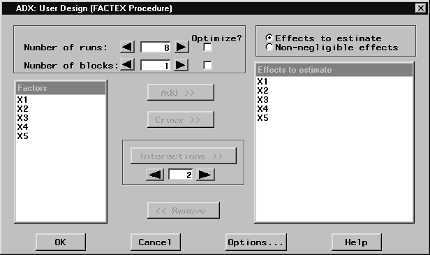 interface to the factex procedure