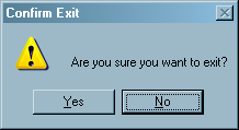 The exitButton Confirmation Dialog Box