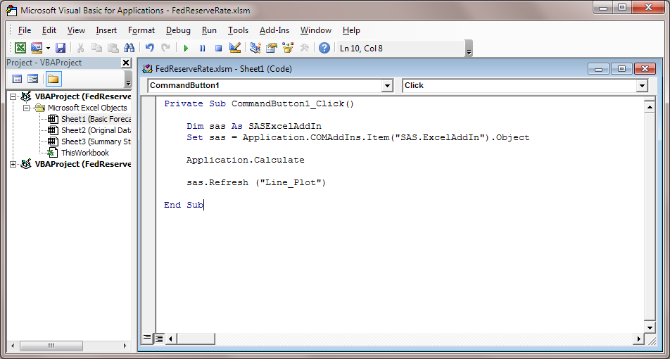 Visual Basic Editor with Code for the Command Button
