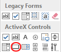 Command Button under the ActiveX Controls Heading