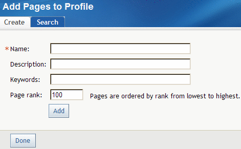 Add Pages to Profile page
