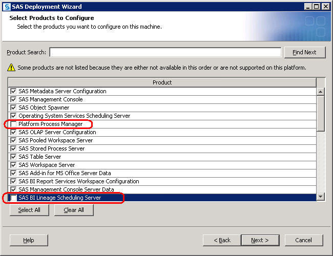 Select Products to Configure