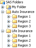 [Example of a custom folde structure by line of business and region]