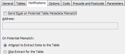 Extract Medidata Rave Data Properties dialog box — Notifications tab