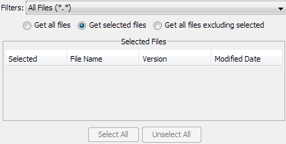 change default selection to get only the files required by a process