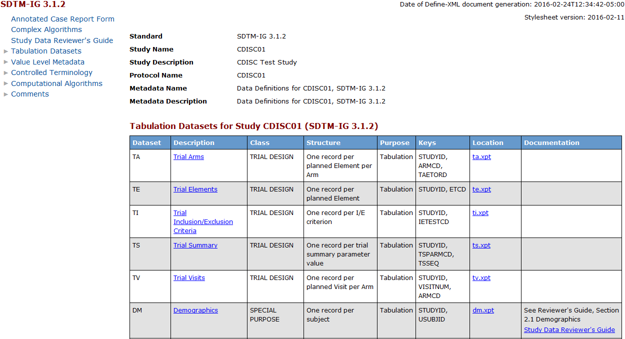 Partial Sample define-sdtm-3.1.2.xml File