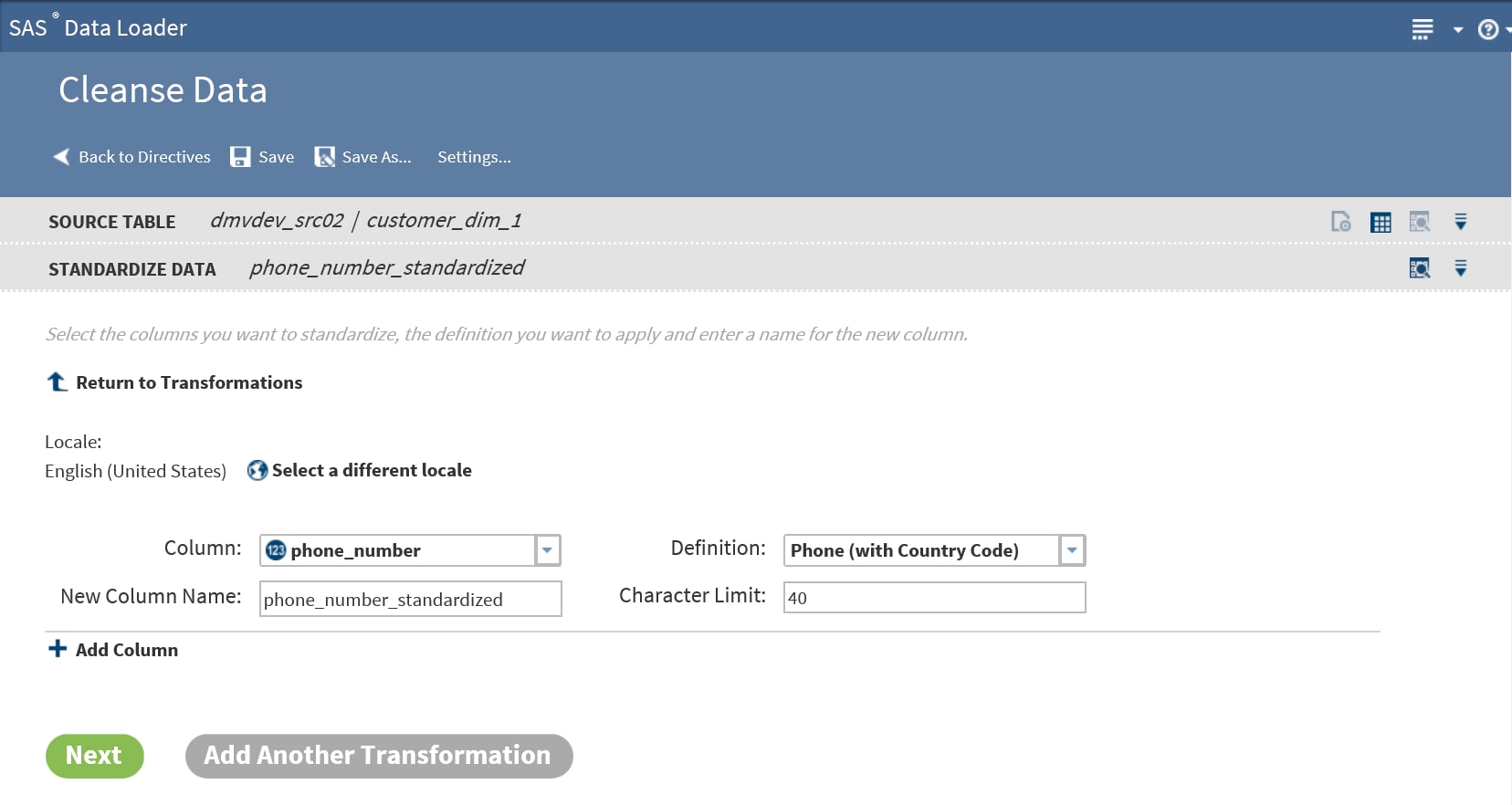 Completed standardization transformation