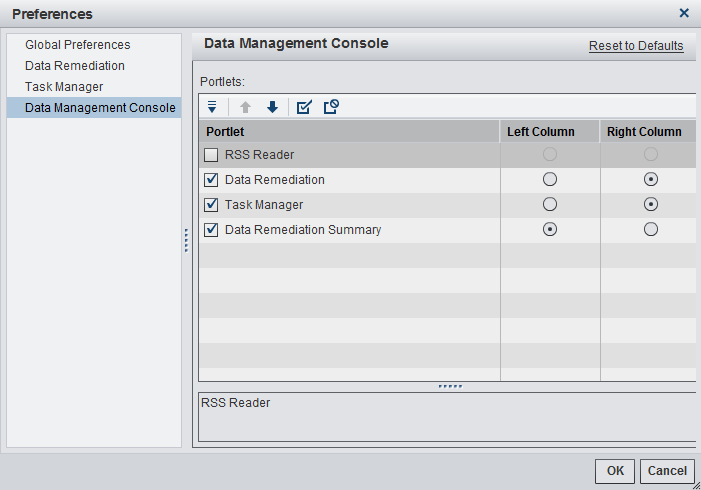 SAS Data Management Console preferences
