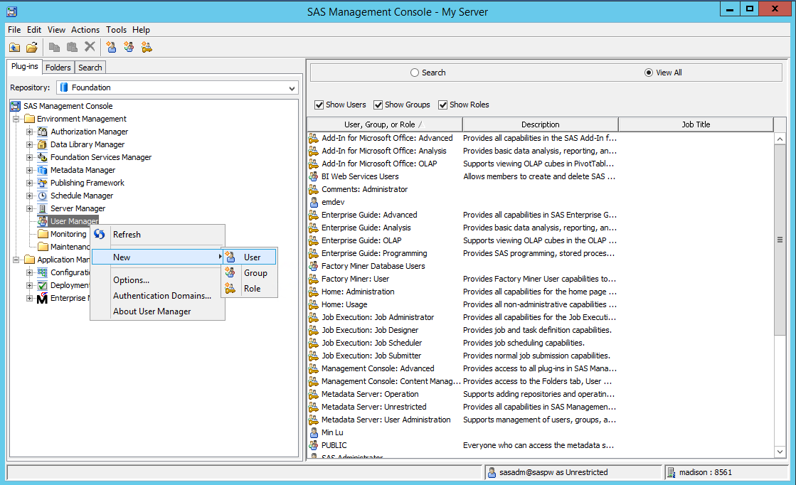 Define Additional SAS Enterprise Miner Users SAS® Enterprise Miner