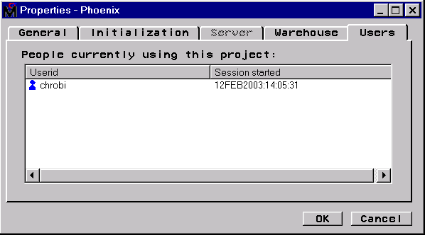 [Properties - Phoenix window, Users Tab]