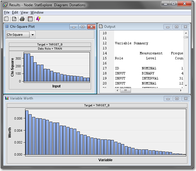 Stat Explore Node Results Window