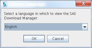 Choose Language dialog box