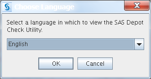 Choose Language dialog box