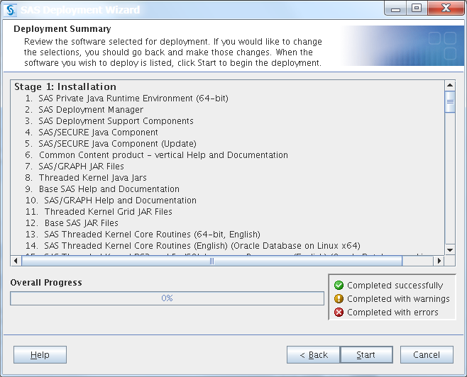 Deployment Summary page