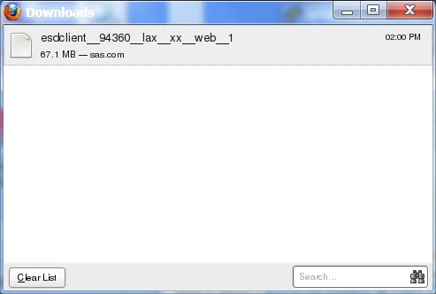 Downloads dialog box