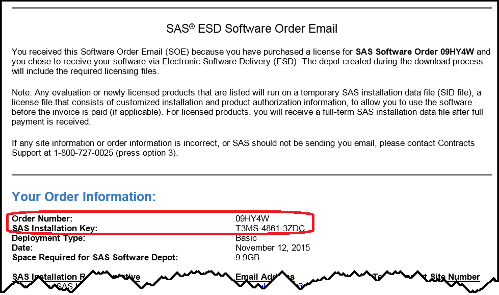 Software Order Email