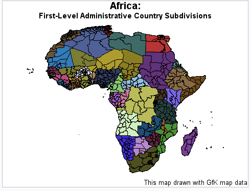 Specify Country Subdivisions on a Continent Using GfK Map Data
