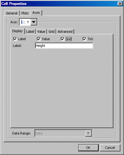 Axes tab of the Cell Properties dialog box
