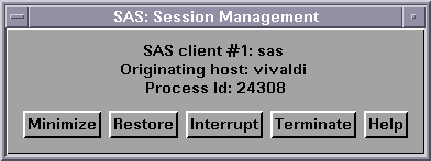 SAS: Session Management window