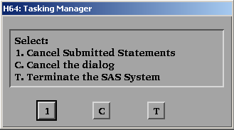 Tasking Manager Dialog Box